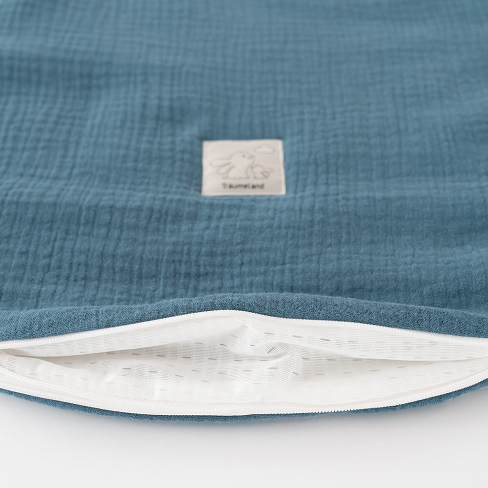 Ganzjahresschlafsack jeansblau Belüftungsschlitz