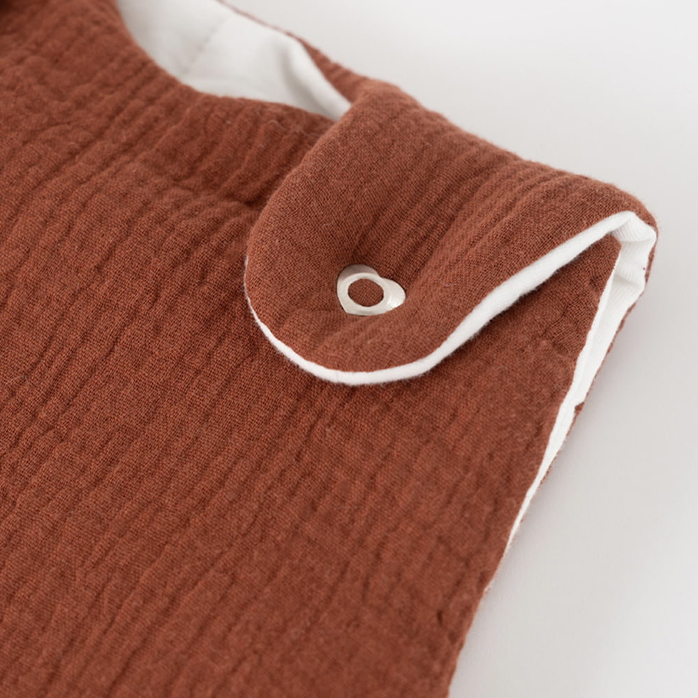 All Year Muslin Sleeping Bag terracotta press stud