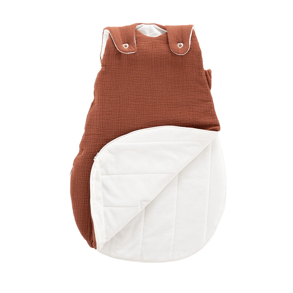 All-year sleeping bag terracotta unfolded