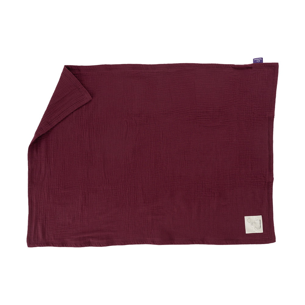 Cotton muslin baby blanket berry red