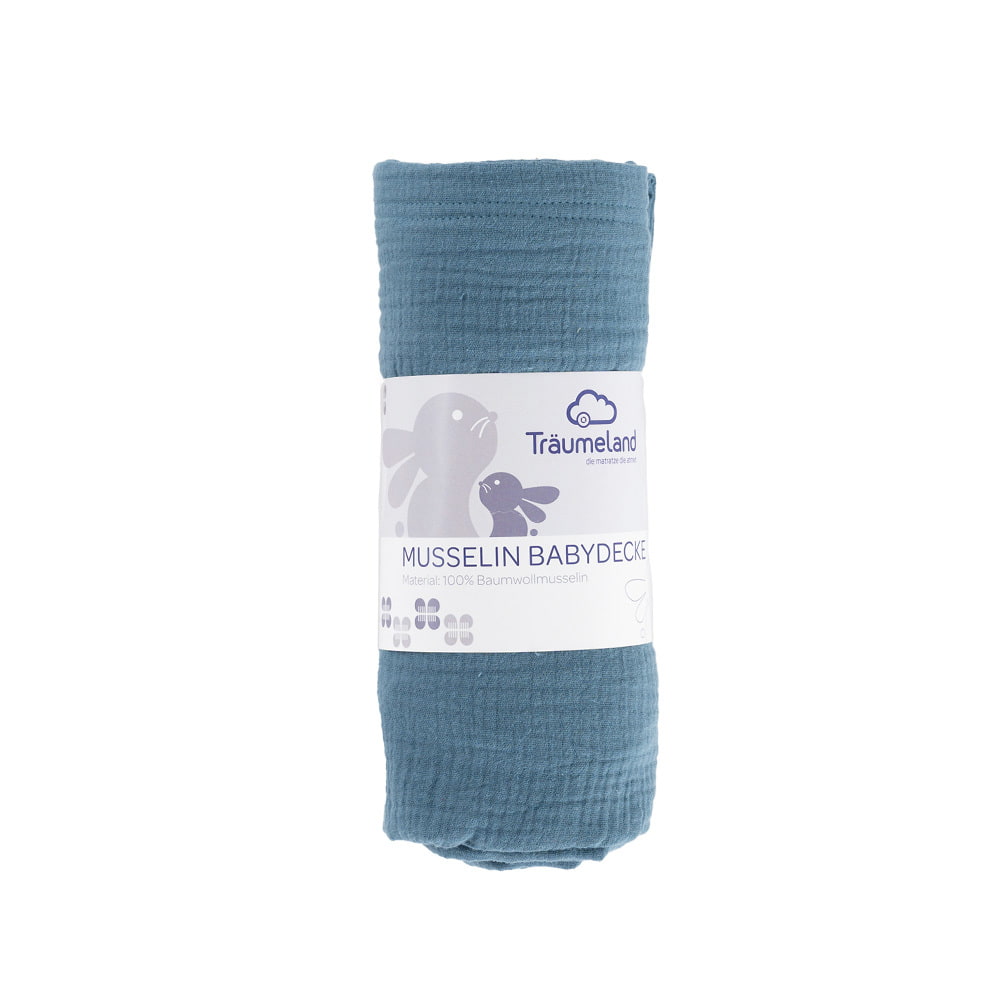Babydecke jeansblau verpackt