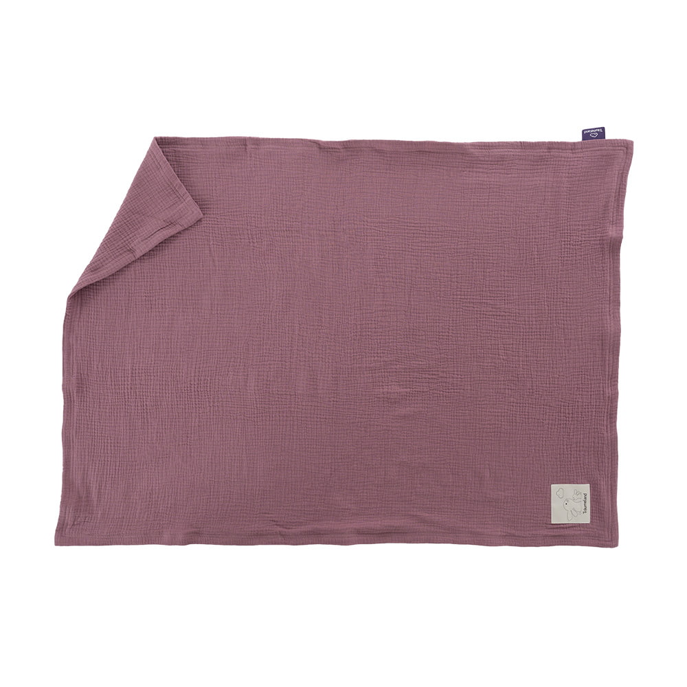 Cotton muslin baby blanket plum