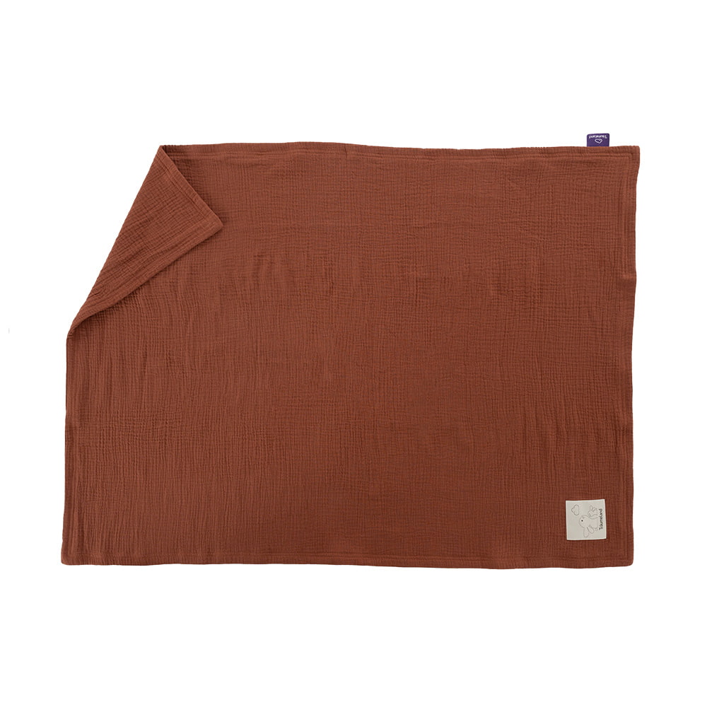 Babydecke terracotta umgeklappt
