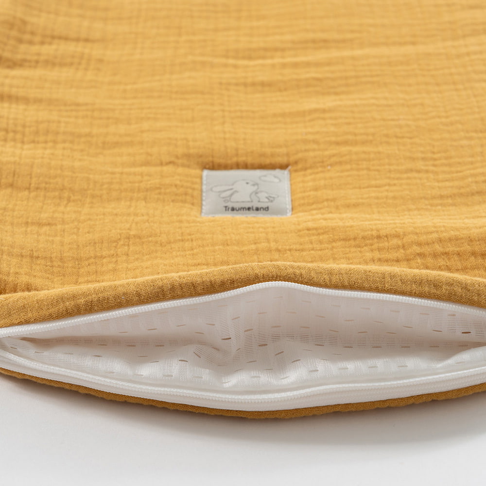 All-year sleeping bag mustard yellow Ventilation