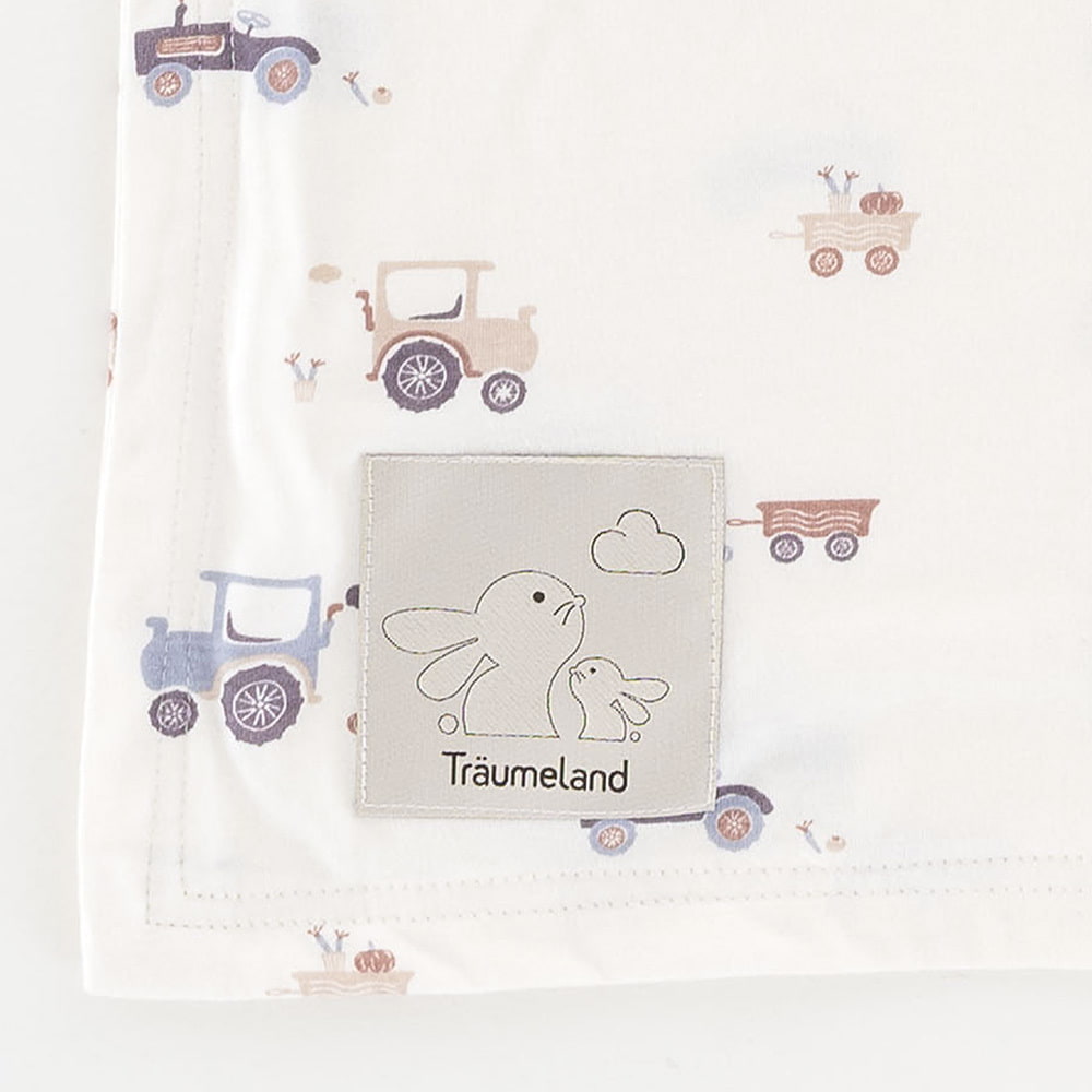 Babydecke Jersey Little Farm blau Detail