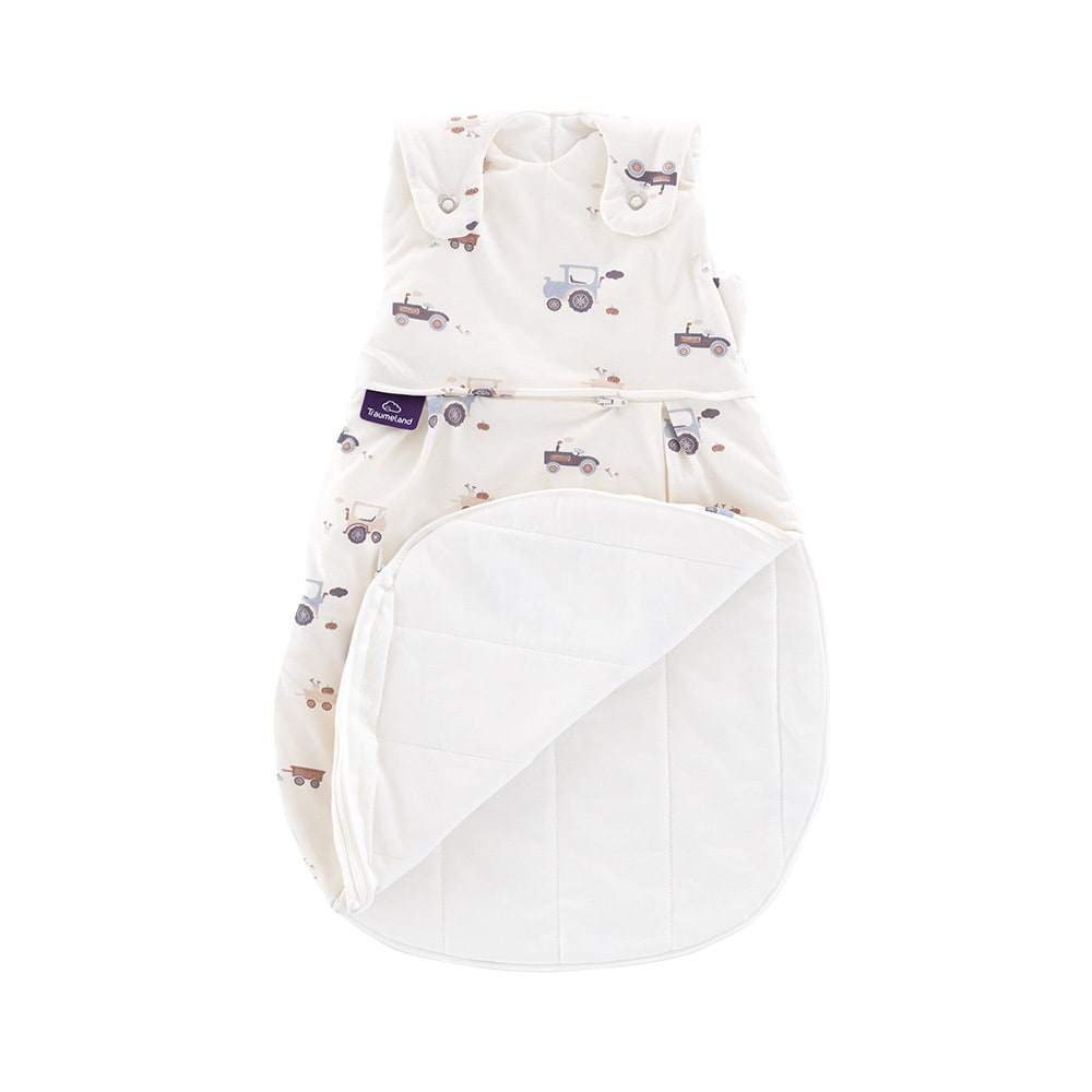 All year sleeping bag LIEBMICH Little Farm blue unfolded