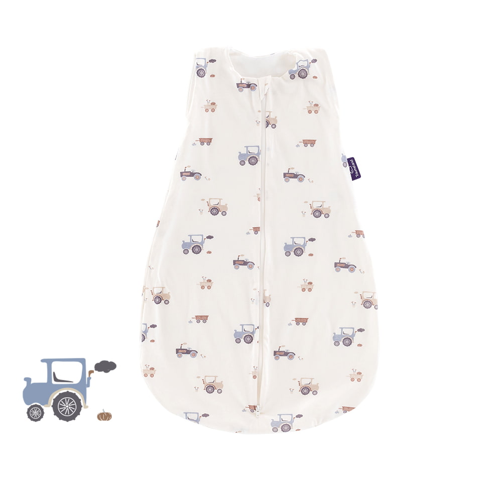 Summer Sleeping Bag Little Farm blue in cotton