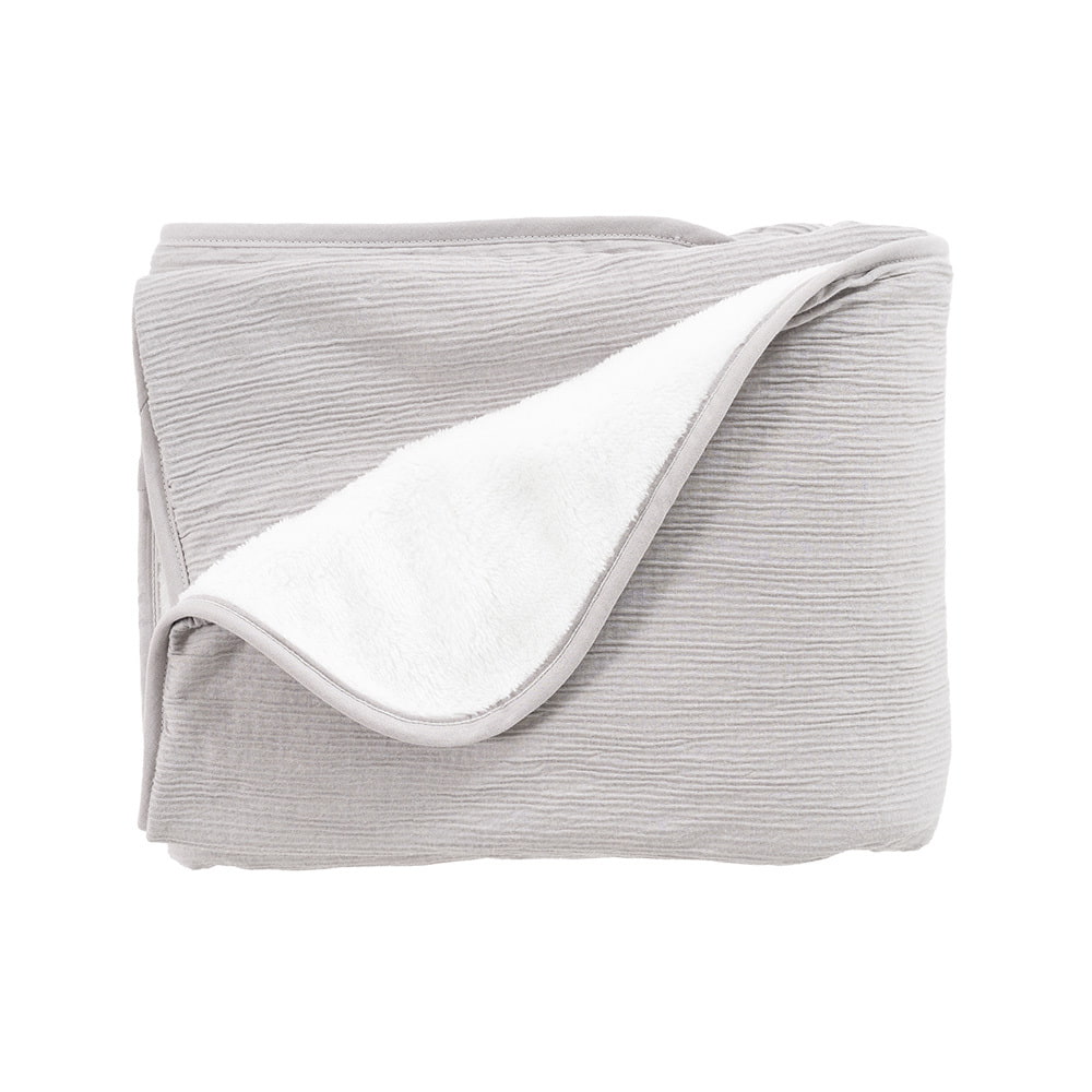 Signature Kuscheldecke hellgrau Rückseite flauschig