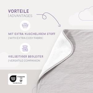 Signature Kuscheldecke hellgrau Vorteile