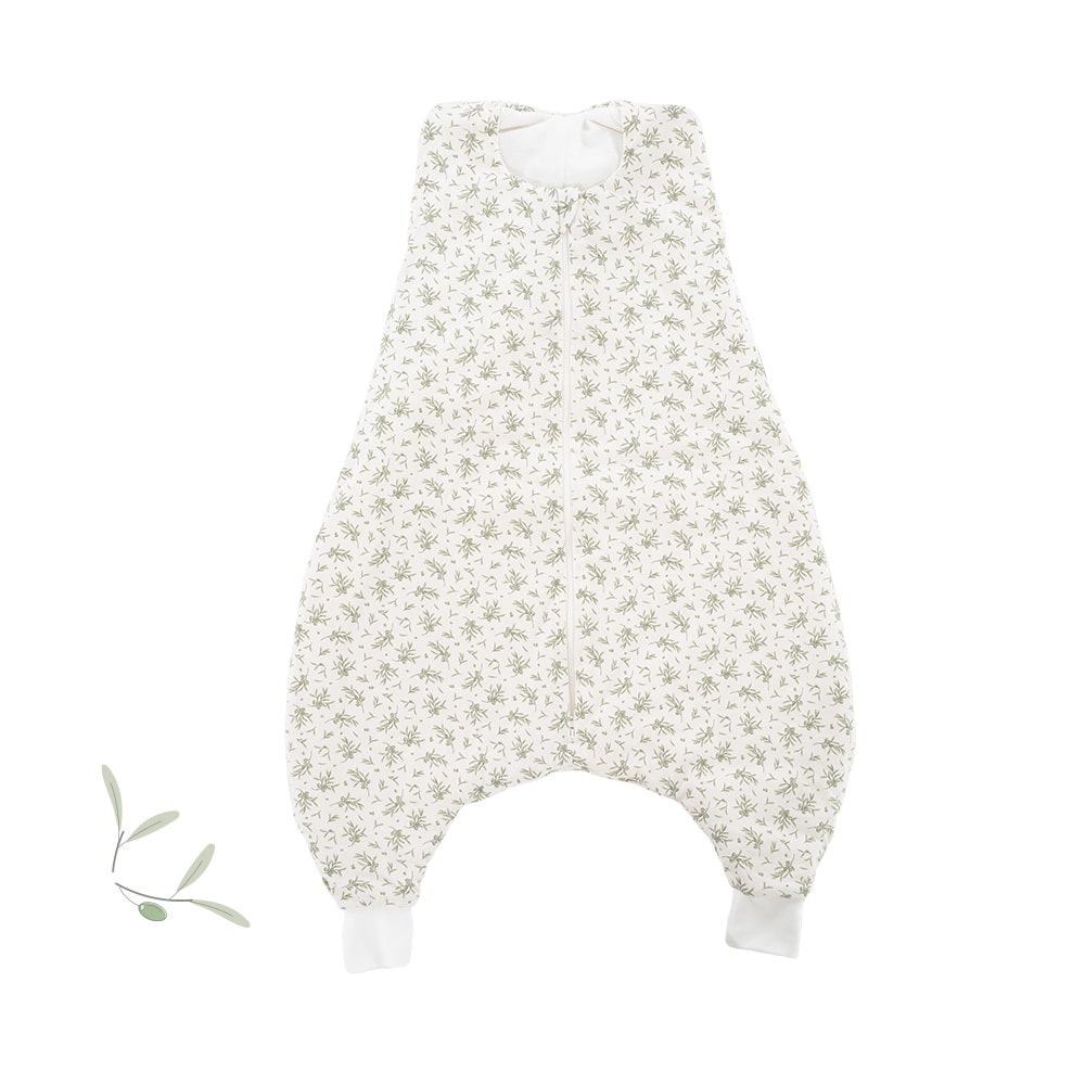 Sleeping bag with legs in olive design