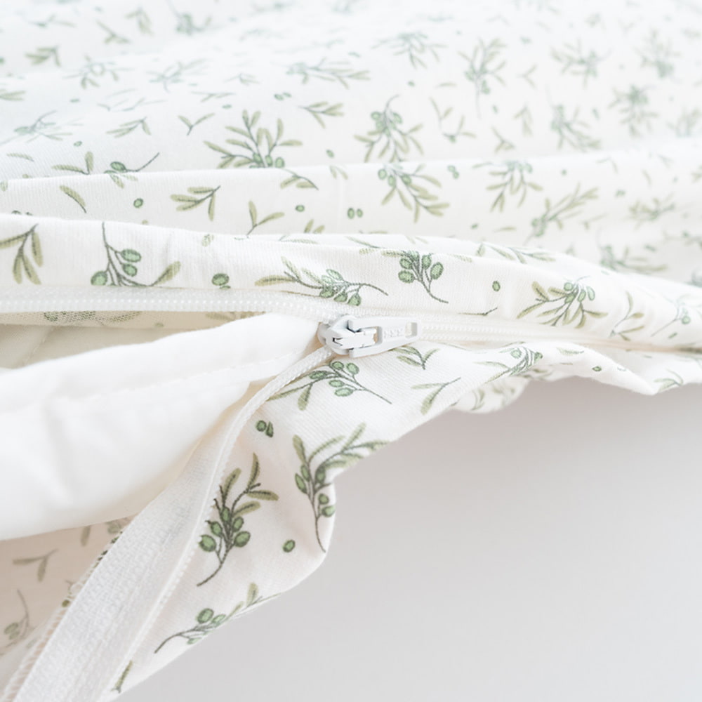 Jersey Bedding Olive - Detail zipper