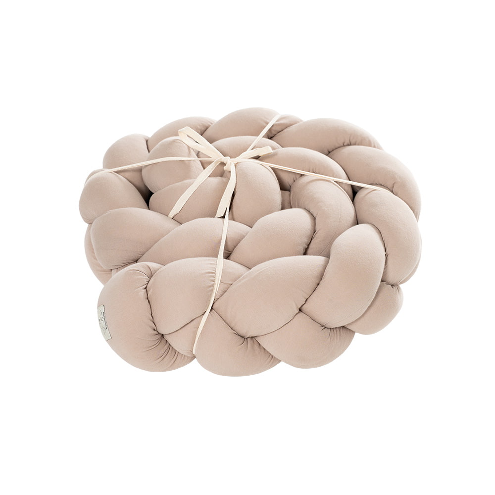 braided-bed-snake-in-the-color-taupe-slanted-from-front