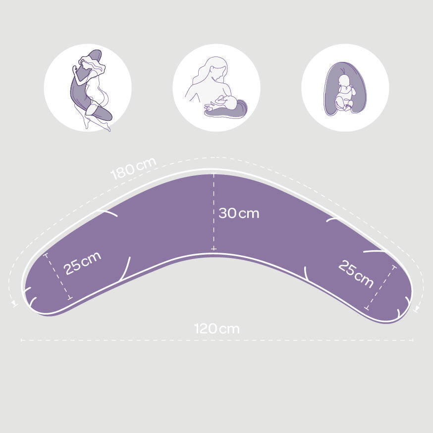 Nursing pillow with dimensions