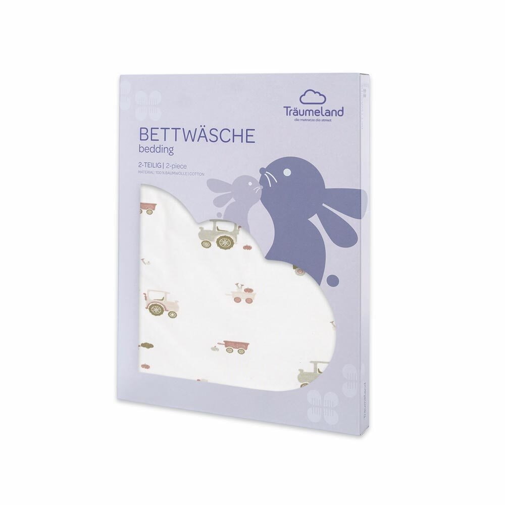 Packaging bed linen Little Farm green