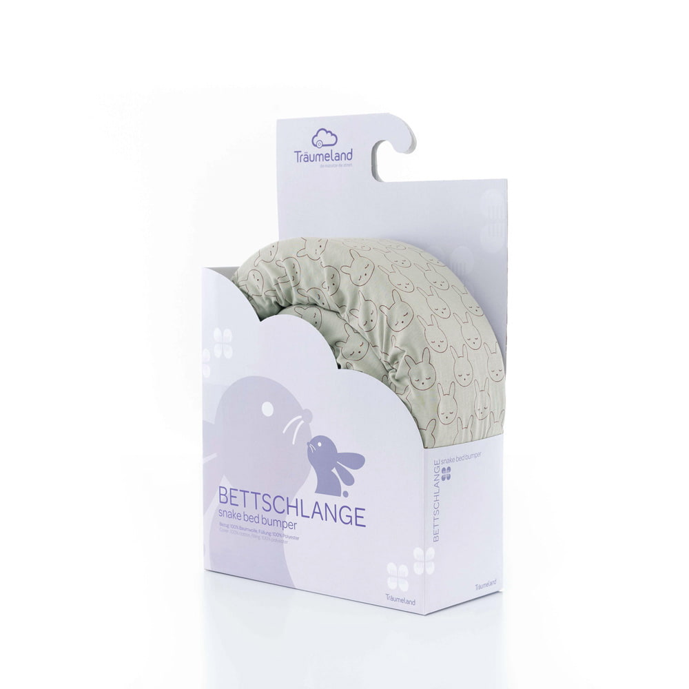 Packaging Snake Bed Bumper Cuddly Bunny green