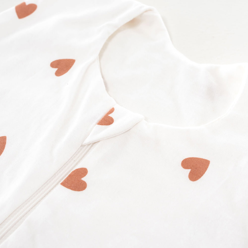Summer-Sleeping Bag with Legs, Heart Design, Chin Guard