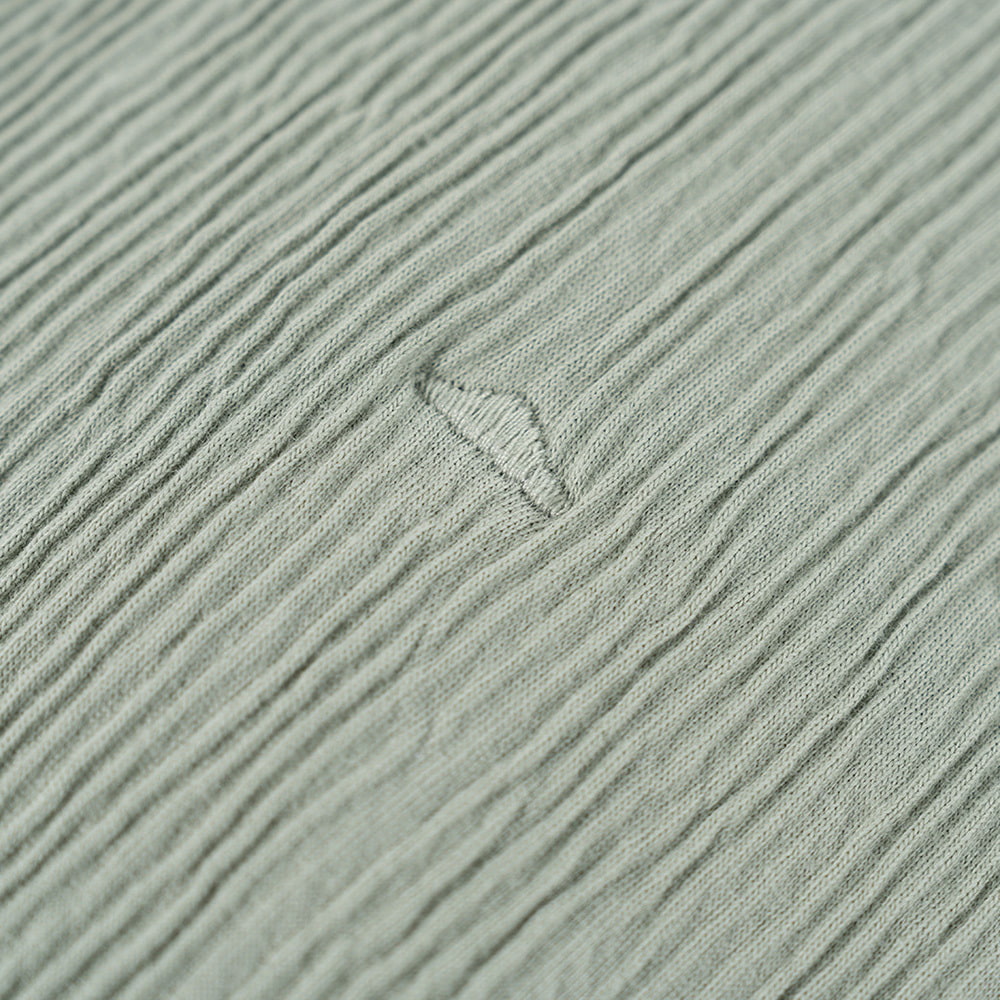 Signature with cloud embroidery in sage green