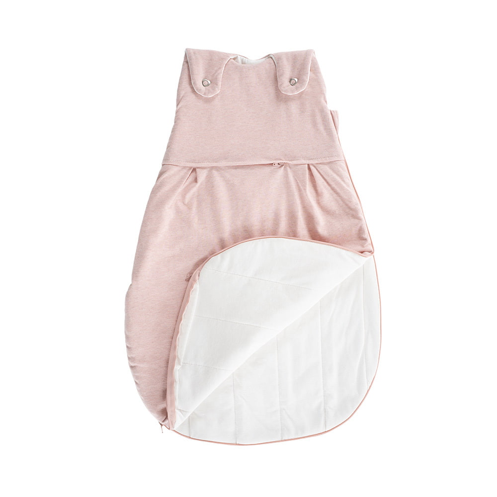 Dusty pink baby sleeping bag with all-round zip