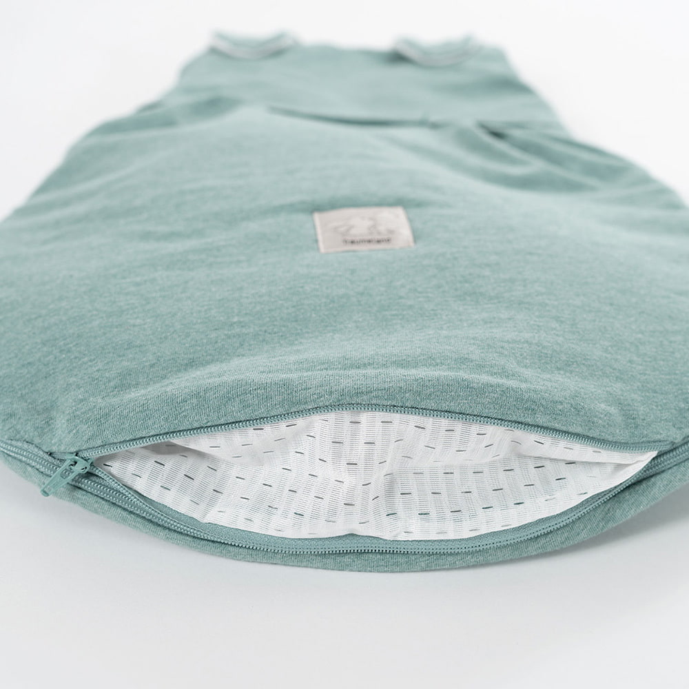 Baby sleeping-bag, green marl, with ventilation