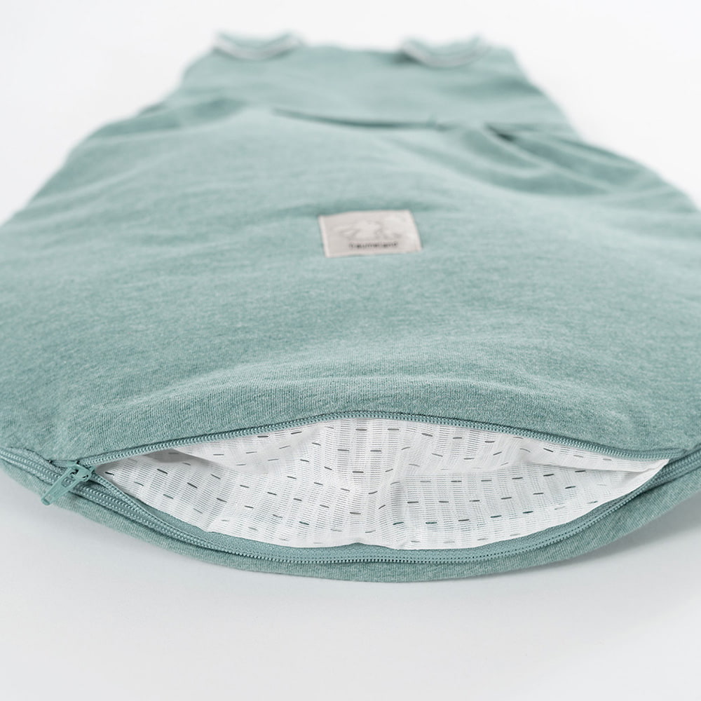 Baby sleeping-bag, green marl, with ventilation