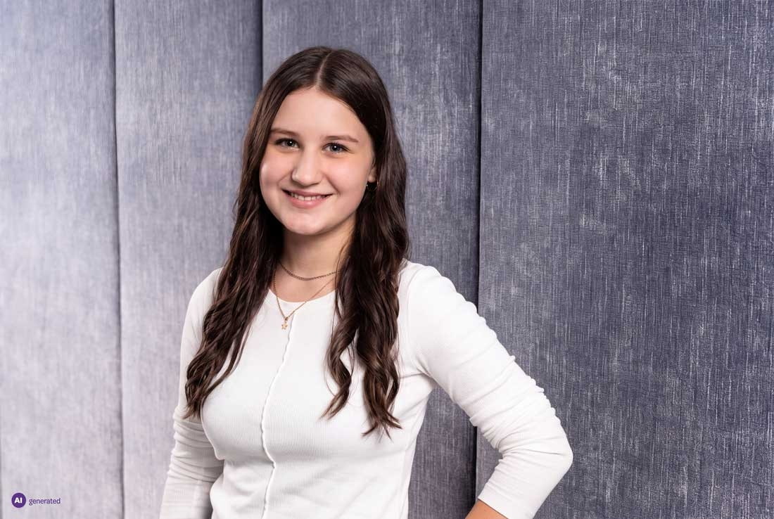 Staff member Romina Riederer – generated by AI