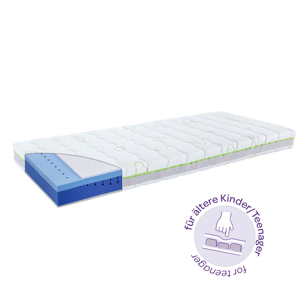 Kinder- und Jugendmatratze Meeresbrise mit emc® sensitiv Schaum und 7-Zonenschnitt