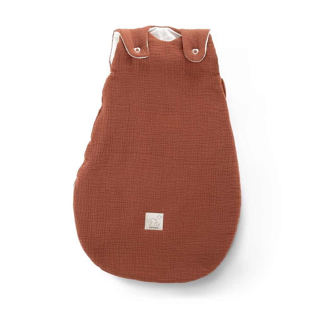 Saco de dormir para todo el año en muselina de algodón terracota