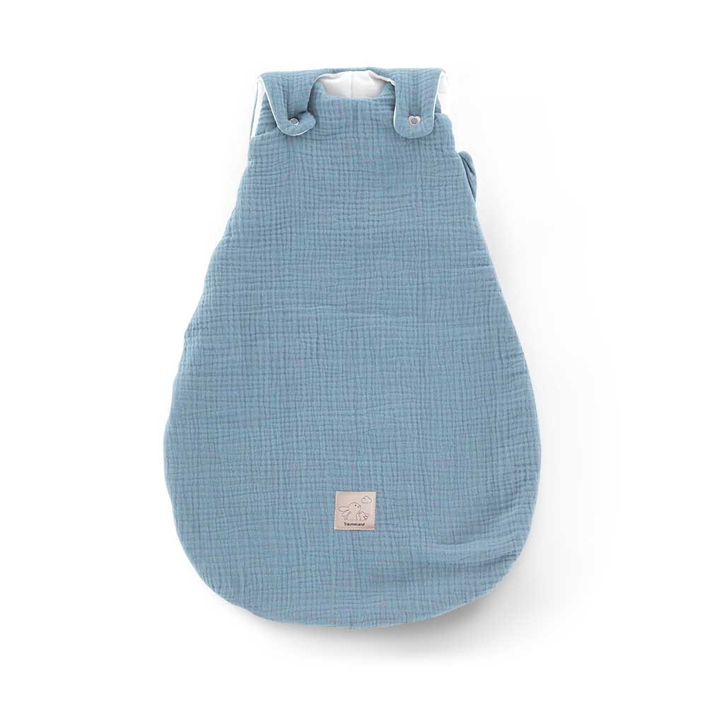 Saco de dormir para todo el año en muselina de algodón azul claro
