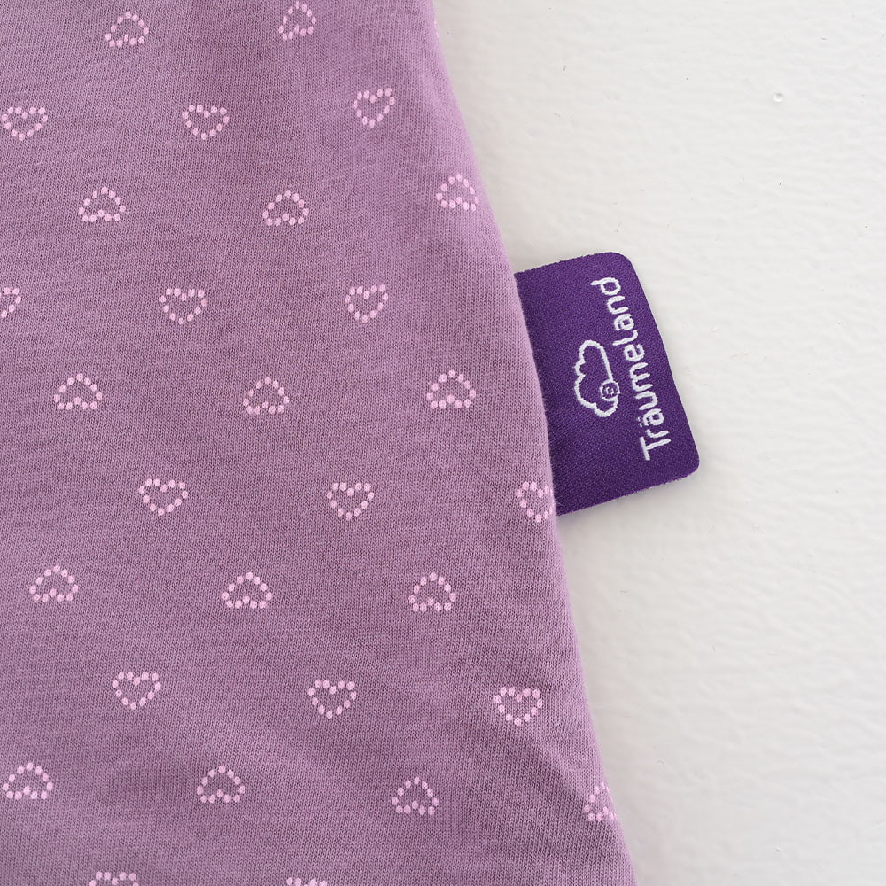 Sommerschlafsack lila mit Herzen
